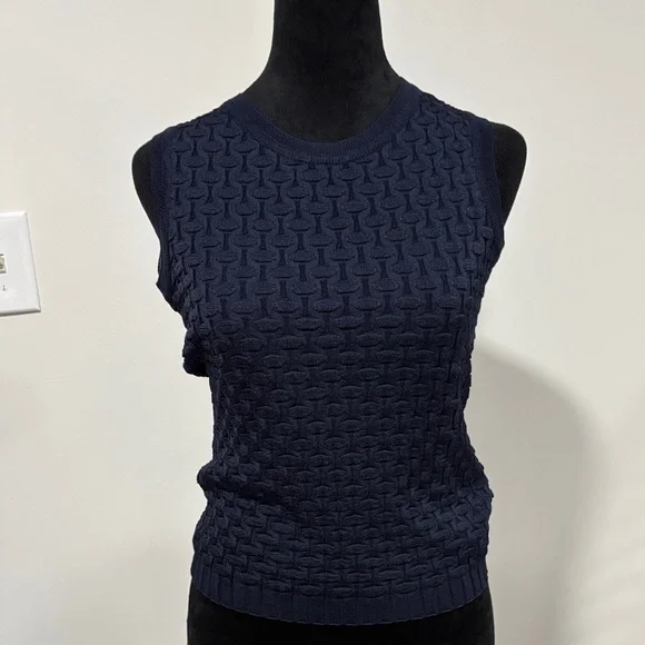 Missoni Navy Textured Knit Tank with Matching Cardigan - Picture 5 of 7